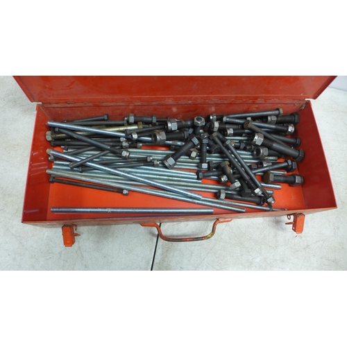 5023 - A large quantity of engineering tools and accessories including bolts, bars, spanners, pliers, brack... 