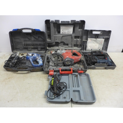 5034 - A Bosch GSR 12V cordless drill with 2 batteries and a 12v battery charger, an Einhell TE-RH 32E SDS ... 