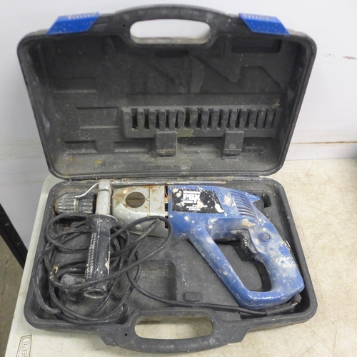 5034 - A Bosch GSR 12V cordless drill with 2 batteries and a 12v battery charger, an Einhell TE-RH 32E SDS ... 