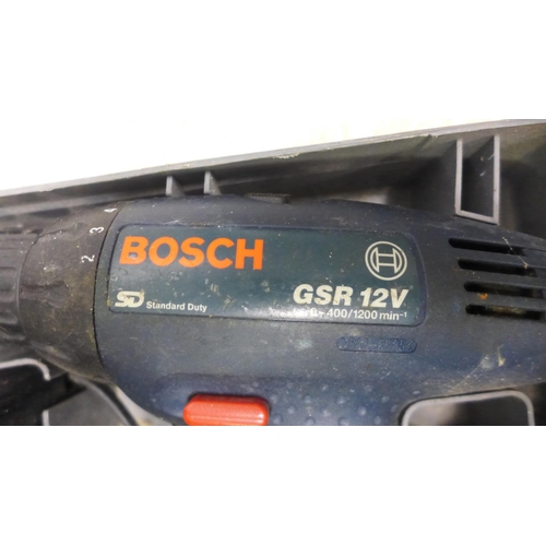 5034 - A Bosch GSR 12V cordless drill with 2 batteries and a 12v battery charger, an Einhell TE-RH 32E SDS ... 