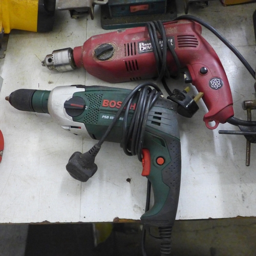 5041 - A quantity of power tools including a Rockwell model 4500UK, 184mm, 240V circular saw (No Blade), a ... 