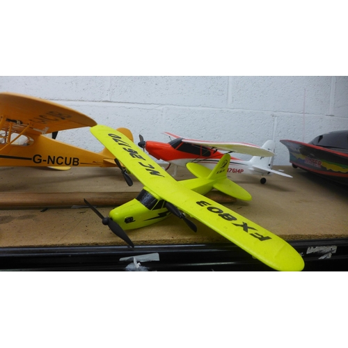 5065 - A collection of motorized model airplanes including a H.King skipper, a Volantex RC Firstar V767-1, ... 