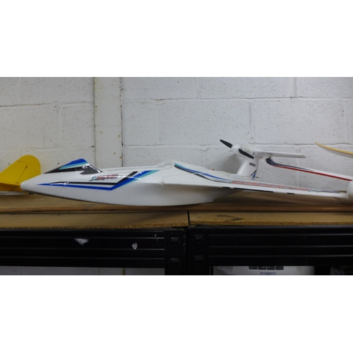 5065 - A collection of motorized model airplanes including a H.King skipper, a Volantex RC Firstar V767-1, ... 