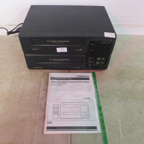 5091 - An Orion D9600A twin tape video cassette recorder