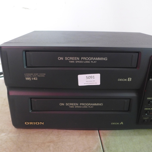 5091 - An Orion D9600A twin tape video cassette recorder