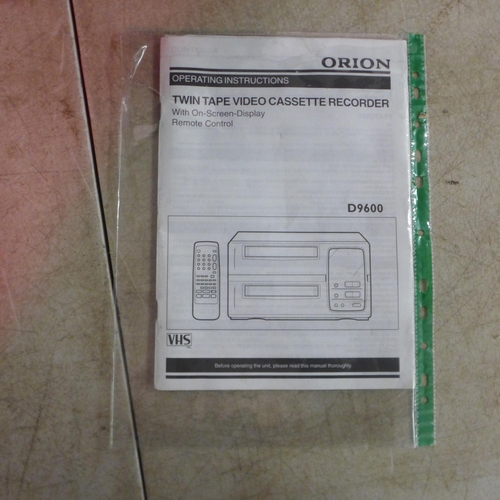 5091 - An Orion D9600A twin tape video cassette recorder