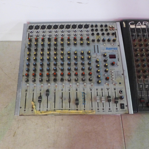 5097 - Two DJ mixing consoles - a Carlsbro CDX 8-2 and an Amptec Power Desk PD14.10