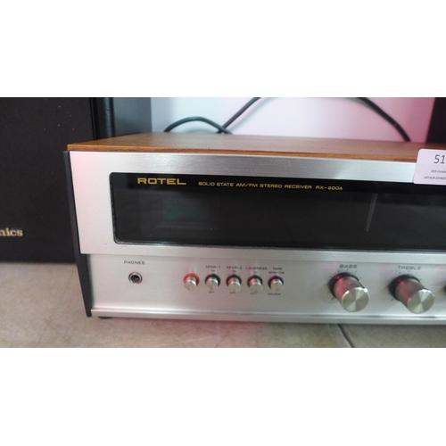 5100 - A Rotel RX-200A solid state stereo receiver and a pair of Technics SB-C250 speakers