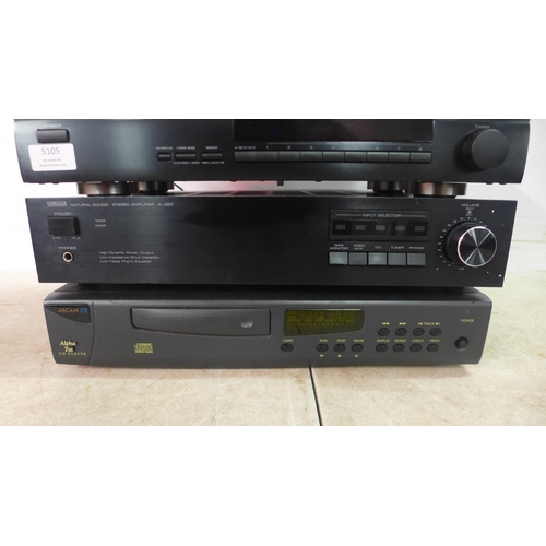 5105 - 4 hi-fi stereo separates - Technics SH-8058 graphics equaliser, a Yamaha TX-480L AM FM tuner, a Yama... 