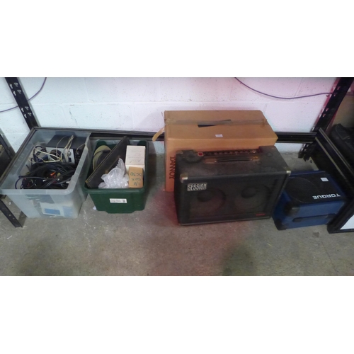 5107 - A Session Mk2 powered amp and a Torque Millenium amp, a pair of Tannoy Reveal Speakers, a quantity o... 