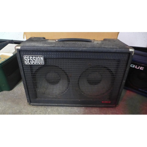 5107 - A Session Mk2 powered amp and a Torque Millenium amp, a pair of Tannoy Reveal Speakers, a quantity o... 