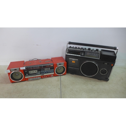 5110 - Two JVC portable music systems - a PC-50 4 band portable component system and a 3080UK radio-TV-cass... 