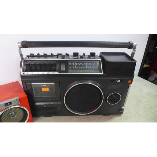 5110 - Two JVC portable music systems - a PC-50 4 band portable component system and a 3080UK radio-TV-cass... 