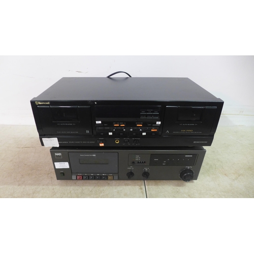 5111 - A NAD 6220 stereo cassette deck and a Sherwood HX-Pro DD-4050C double stereo cassette deck