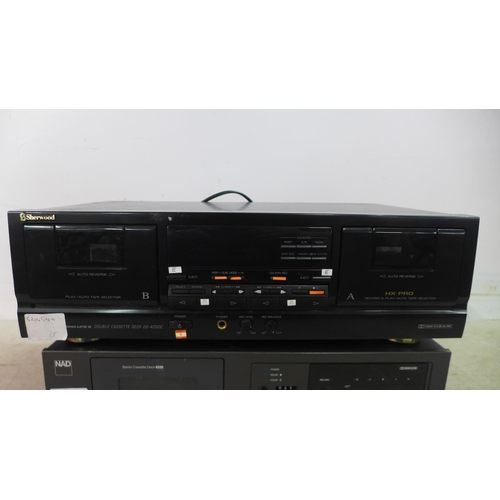 5111 - A NAD 6220 stereo cassette deck and a Sherwood HX-Pro DD-4050C double stereo cassette deck