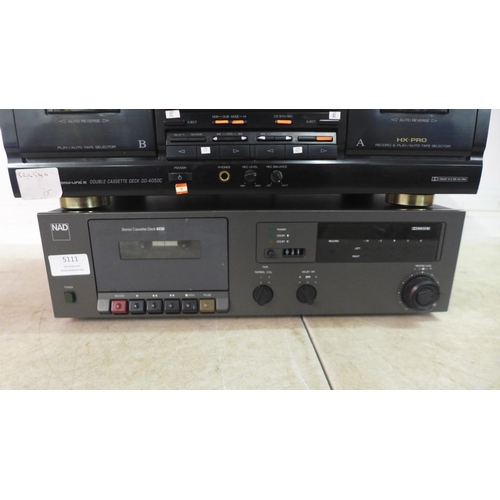 5111 - A NAD 6220 stereo cassette deck and a Sherwood HX-Pro DD-4050C double stereo cassette deck