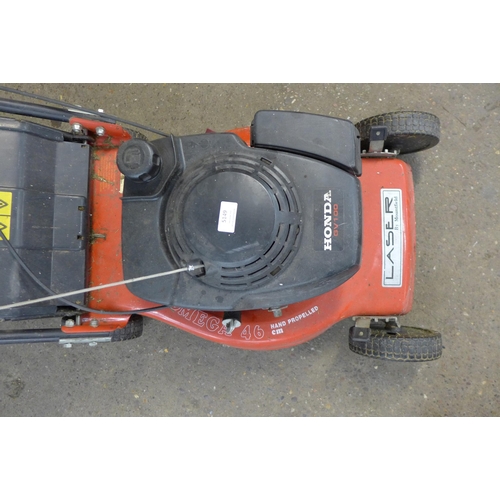 5149 - A Laser Omega 46 petrol, self propelled lawn mower with a Honda GV100 engine - with collection box