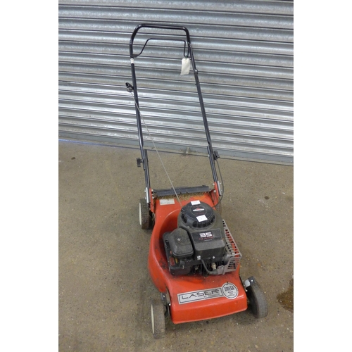 5150 - A Laser Omega 42cm hand propelled petrol lawn mower with a Briggs and Stratton 35 Classic petrol eng... 