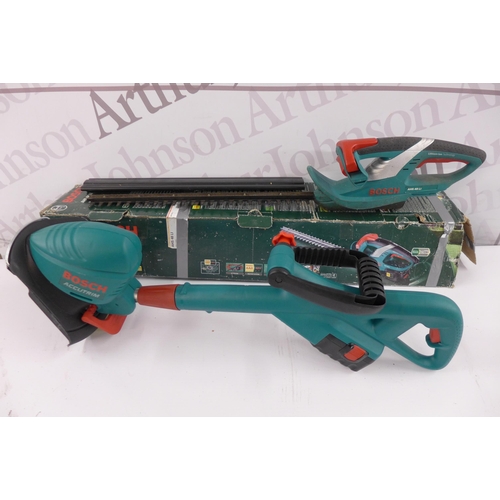 5165 - A Bosch AHS 48 LI electric hedge trimmer and a Bosch cordless ART26 Accutrim electric strimmer