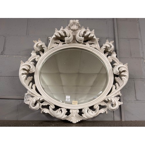 3106 - A white swirl mirror