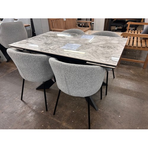 3127 - Kos extending dining table and four grey chairs *This lot is subject to Vat