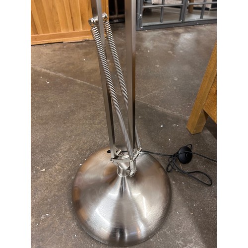 3152 - A brushed steel floor standing anglepoise lamp