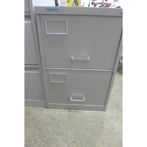 5183 - A Bisley 4 drawer metal filing cabinet (with key) and an Escoline 2 drawer metal filing cabinet (no ... 