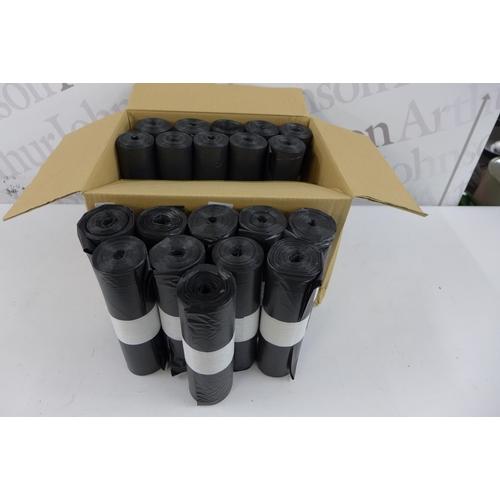 5212 - A box of 20 rolls of heavy duty black bin liners  * This lot is subject to VAT