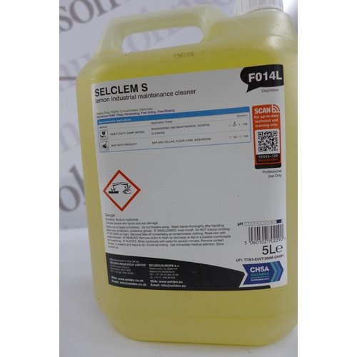 5225 - Three 5 litre bottles of Selden Selclem S F014L industrial cleaner