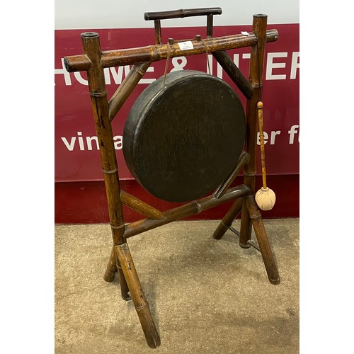 75 - A Victorian Aesthetic Movement bamboo dinner gong