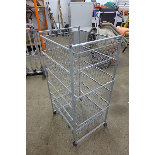 5243 - A metal 6 tier stacking rack