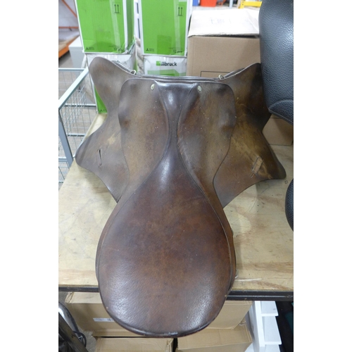 5245 - 2 leather horse riding saddles