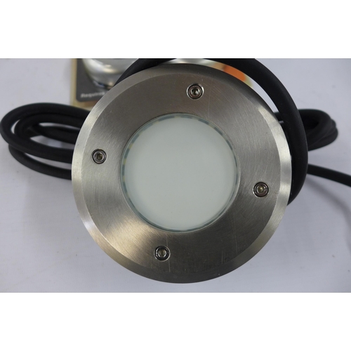 5249 - 2 Enluce outdoor LED surface mounted round brick lights , 3 waterproof uplighters (ideal for under b... 