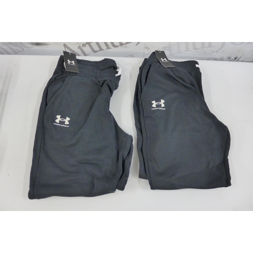 5251 - 2 pairs of black Under Armour tracksuit jogging bottoms, size XL