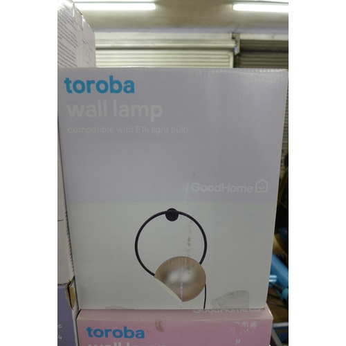 5256 - 2 sets of Goodhome Mashatu wall lights and 2 sets of Goodhome Toraba wall lights