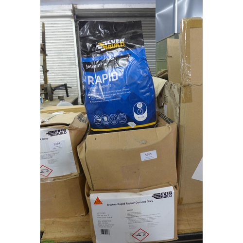 5264 - 4 x 6kg bags of Everbuild Jetcem grey rapid repair cement