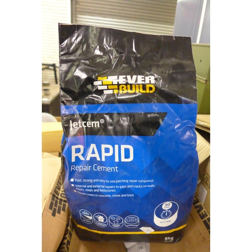 5264 - 4 x 6kg bags of Everbuild Jetcem grey rapid repair cement