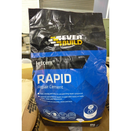 5265 - 4 x 6kg bags of Everbuild Jetcem grey rapid repair cement