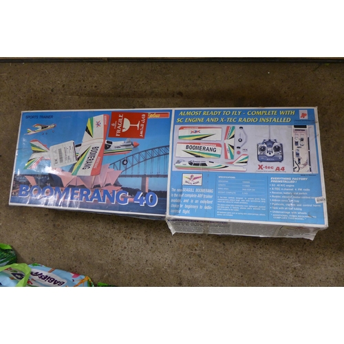 5290 - A Seagull model aircraft company Boomerang 40 sports trainer remote control airplane - boxed