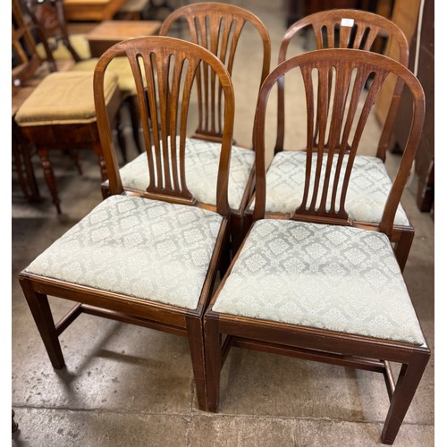 168 - A set of four Art Deco walnut dining chairs