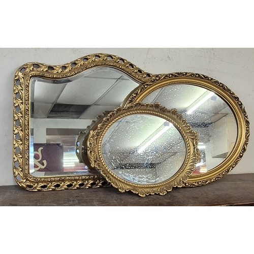 305 - Three French style gilt framed mirrors