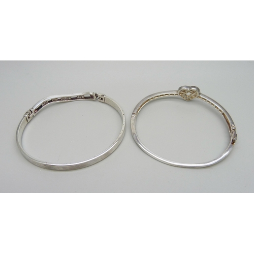 1024 - Two hallmarked silver bangles, 25g