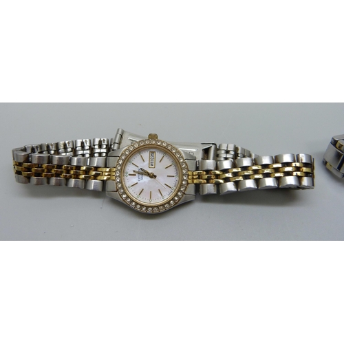 1040 - Two lady's Citizen wristwatches, one Eco-drive and one quartz