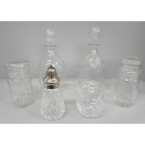 1056 - A collection of glassware including a pair of decanters marked Webb **PLEASE NOTE THIS LOT IS NOT EL... 