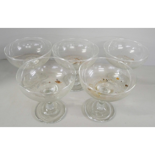 1064 - A large figural table lamp and a set of five oversized champagne coupes **PLEASE NOTE THIS LOT IS NO... 