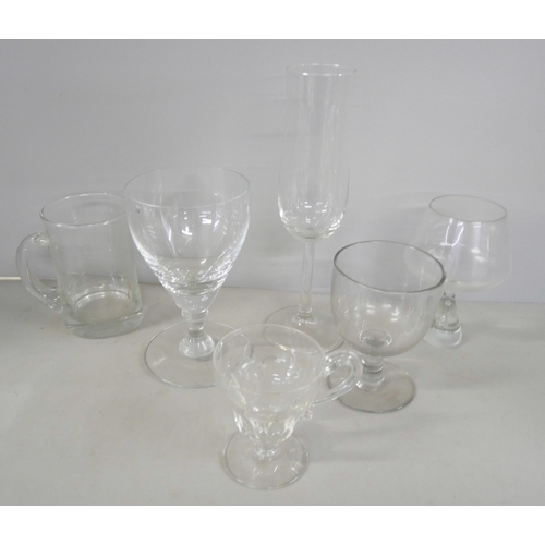 1067 - Two boxes of assorted drinking glasses, mainly champagne and wine **PLEASE NOTE THIS LOT IS NOT ELIG... 