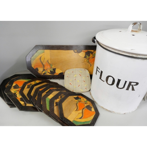 1074 - A collection of kitchenalia including metal Flour tin **PLEASE NOTE THIS LOT IS NOT ELIGIBLE FOR IN-... 