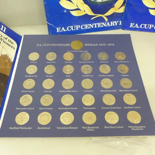 691 - Football; three FA Cup Centenary coin sets