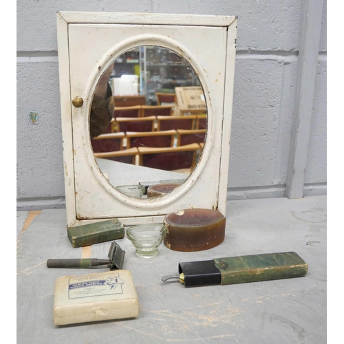 1083 - A painted metal wall medicine cabinet with mirror front **PLEASE NOTE THIS LOT IS NOT ELIGIBLE FOR I... 