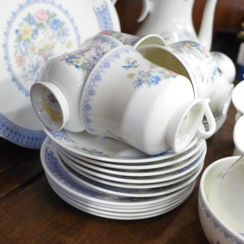 701 - Royal Albert Songbird New Romance coffee service with pot and tea service, lacking teapots **PLEASE ... 